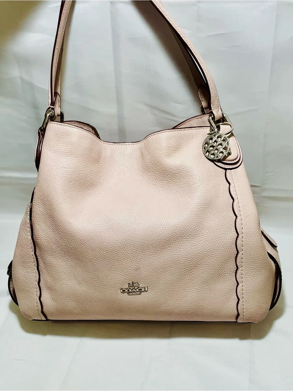 Coach Edie 31 Shoulder Bag with Scalloped Detail & Metal Hangtag